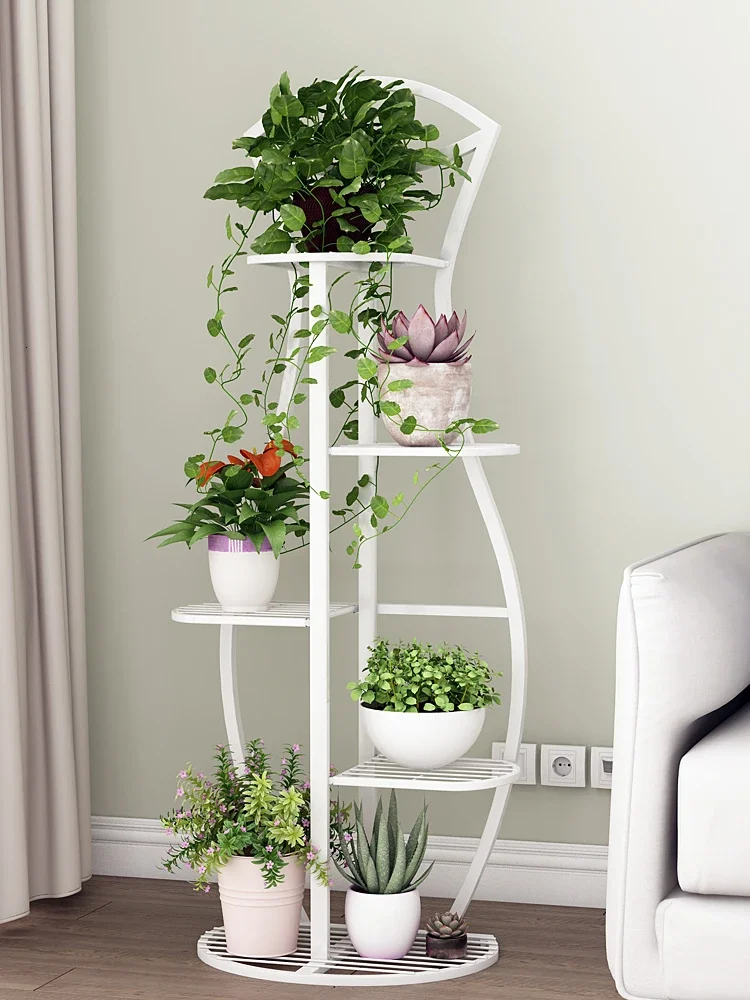 

Multi-storey Indoor Flower ShelfHousehold Balcony Iron Art StandMetal Flowerpot Landing Plant Storage Rack New Arrivals