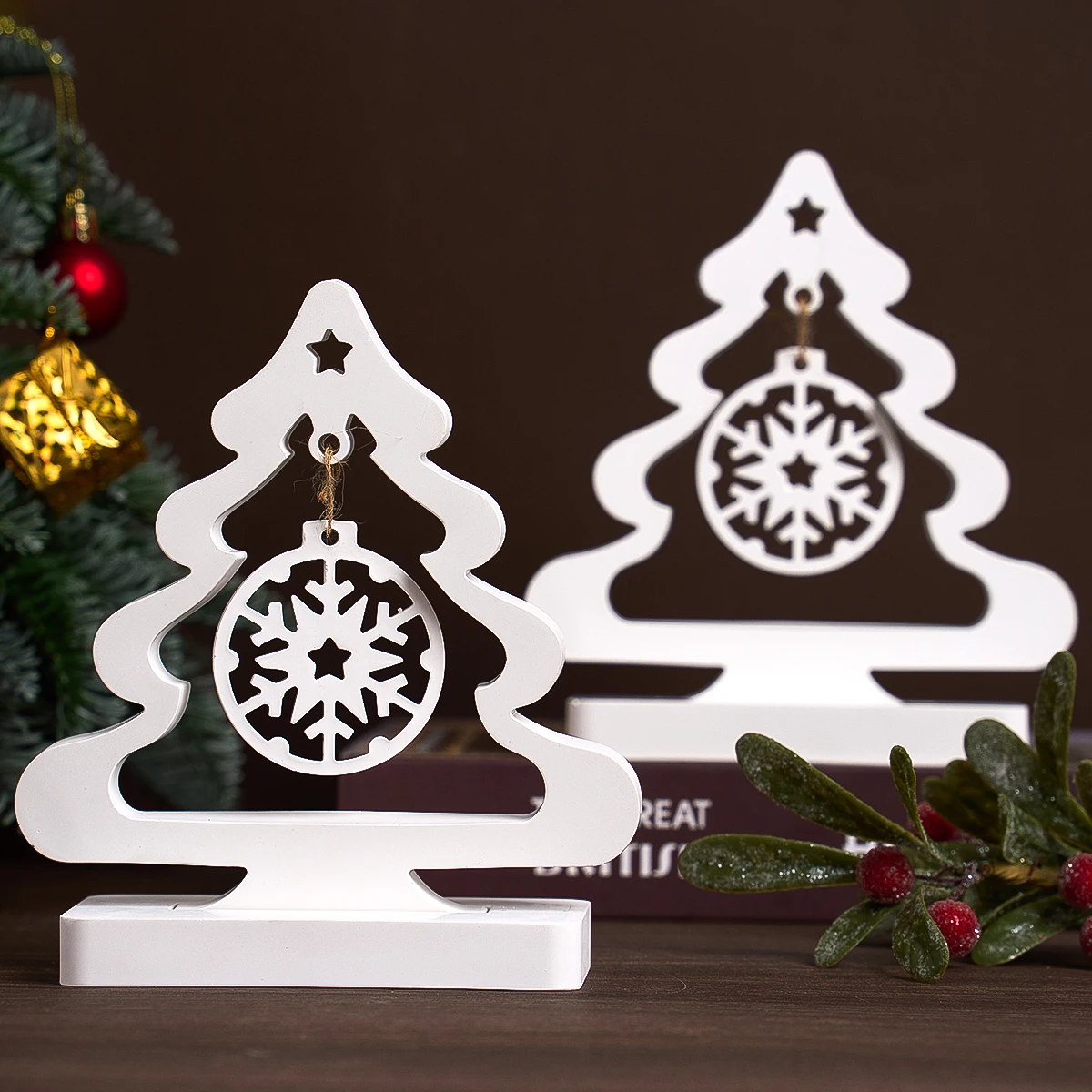 Stampo in silicone per albero di Natale Stampo fatto a mano fai-da-te appeso con fiocco di neve Stampo con fiocco di neve Etichetta per aromaterapia Stampo epossidico in gesso Decorazioni natalizie