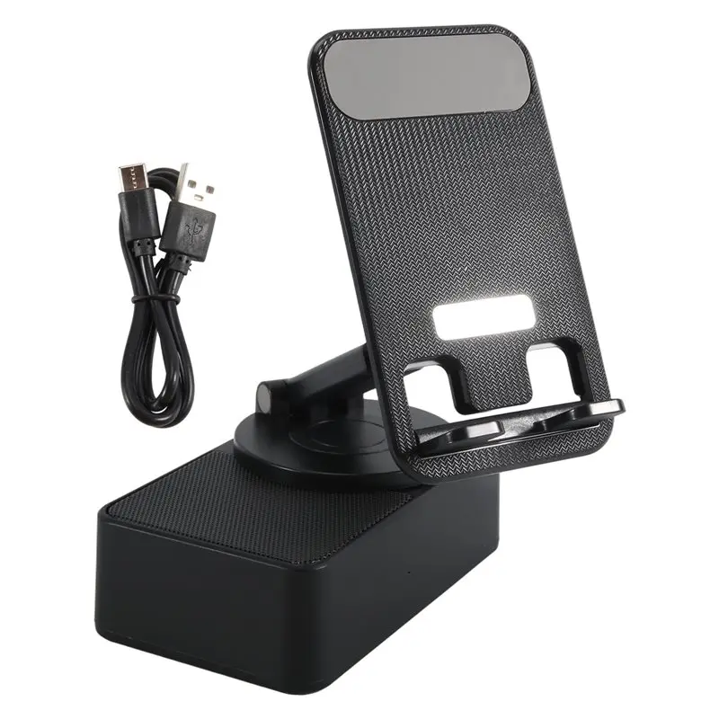 AT29-3-In-1 Mobile Phone Holder, Audio Power Bank, Bluetooth Call Speaker, Multi-Function Foldable Rotating Desktop Durable Blac