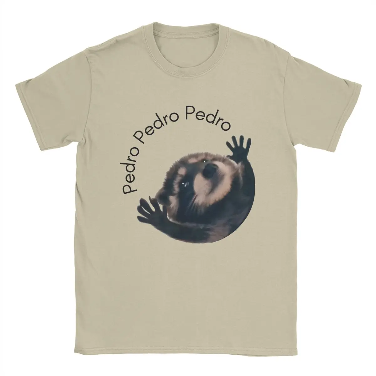 Vintage Pedro Raccoon T-Shirts for Men Crewneck Cotton T Shirts Short Sleeve Tees Gift Clothing