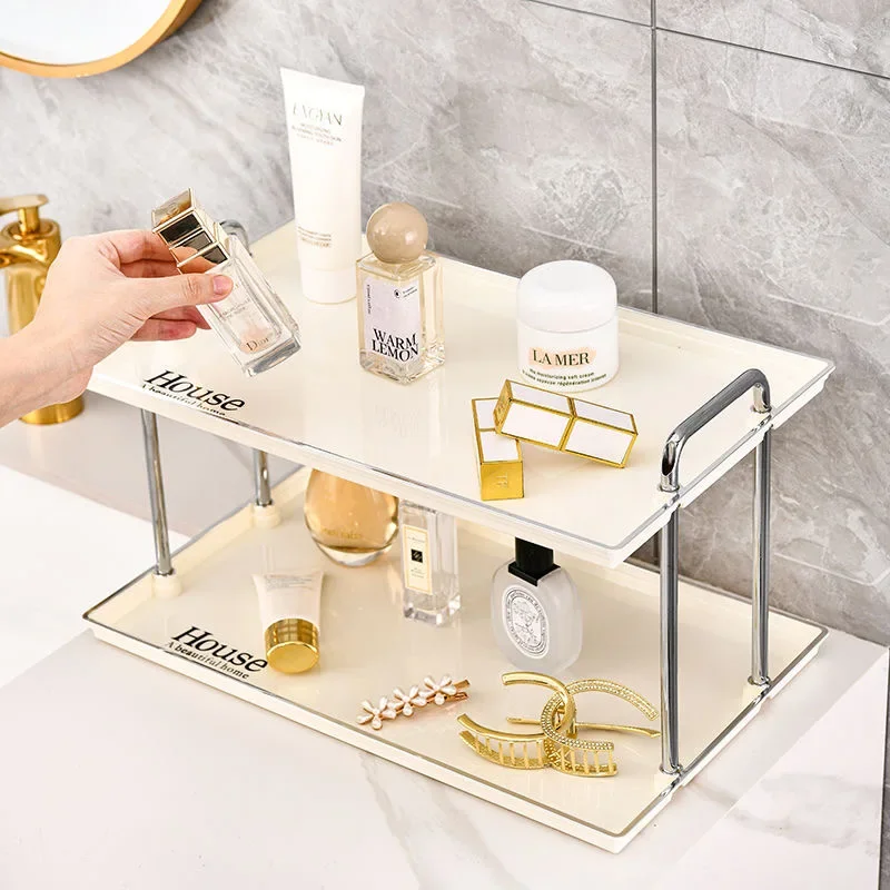 Bathroom Storage Shelf Shampoo Conditioner Body Wash Skincare Toothbrush Cups Organizer Rack