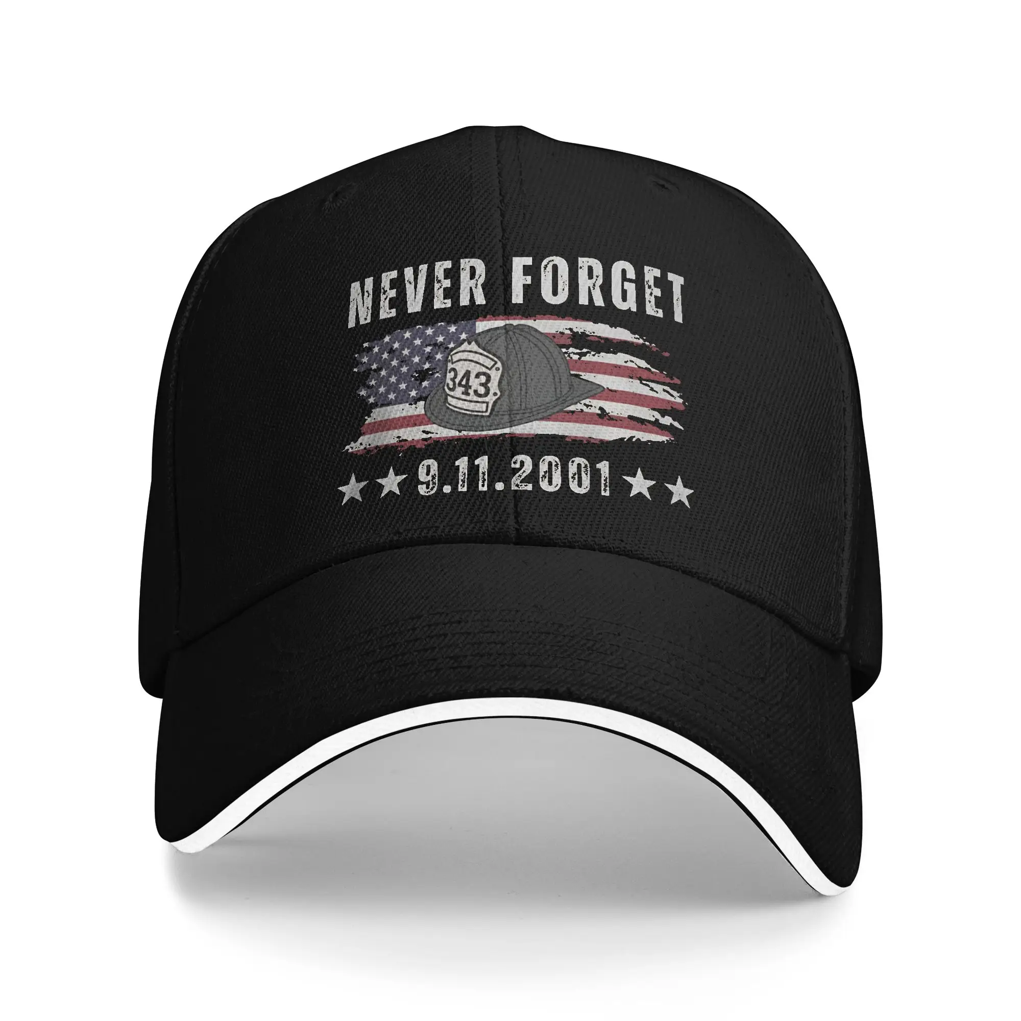 Grunge 343 Firefighter Helmet 911 Never Forget Casual Baseball Cap  Outdoor Sports Trucker Hat Summer Dropshipping Baseball Caps
