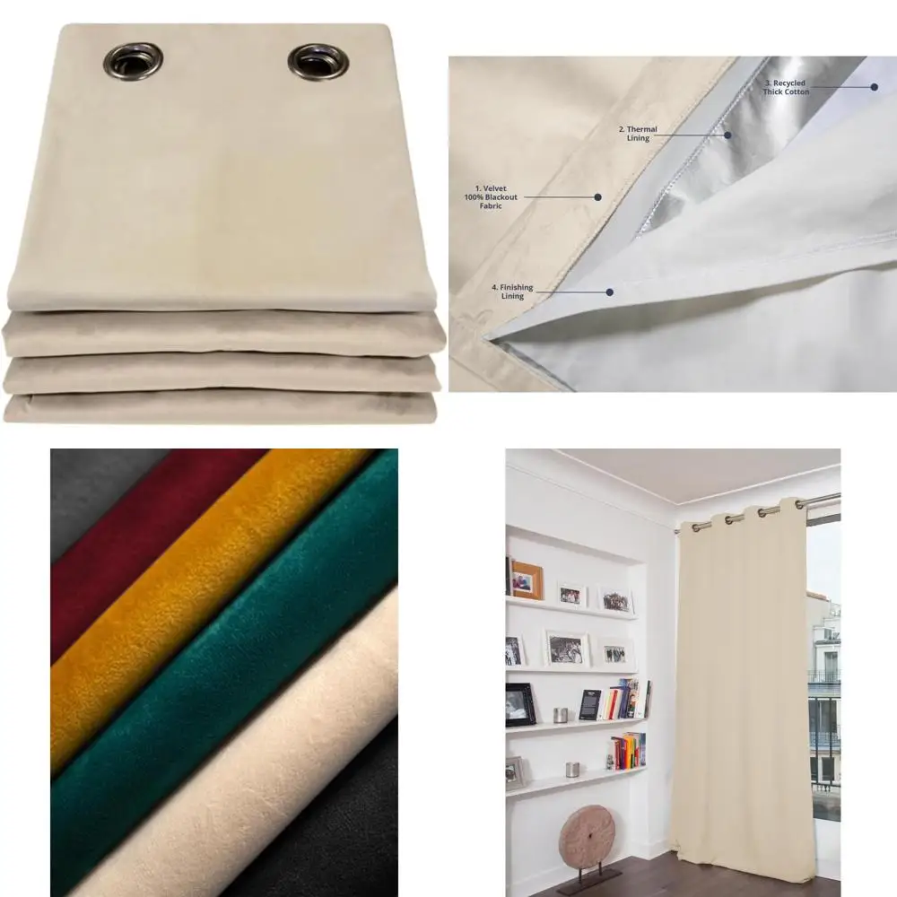 Soundproof Curtains for Noise Reduction, Thermal Insulation, and 100% Blackout - 3-in-1 Solution with Patented Technology for En