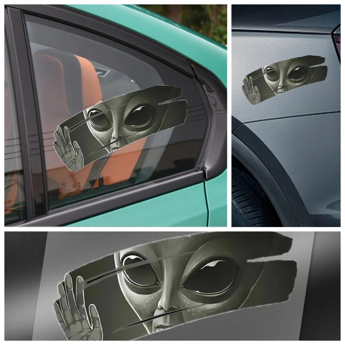 

Creative Car Sticker Alien Design for Side Window Scratch Protection Vinyl Decal Automotive Exterior Decor Waterproof Durable