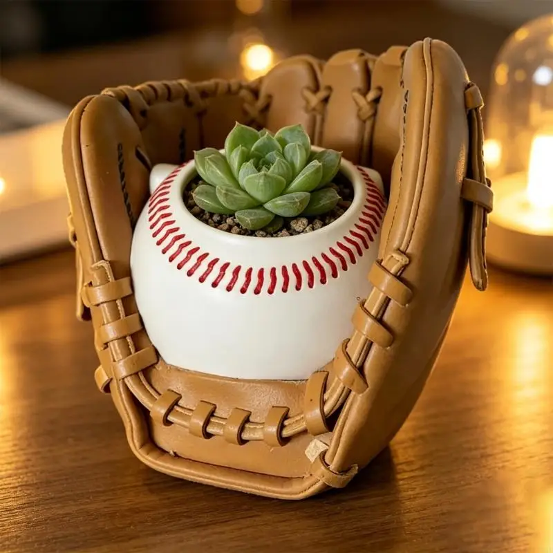 

Handmade Mini Spherical Resin Fleshy Plant Pot Planter Gift Resin Planter Container for Indoor Garden Desk Decoration Y5GB