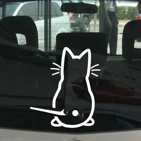 Funny Cat Tail Car Sticker Reflective Animal Window Wiper Decals Rear Windshield Notebook Decoration