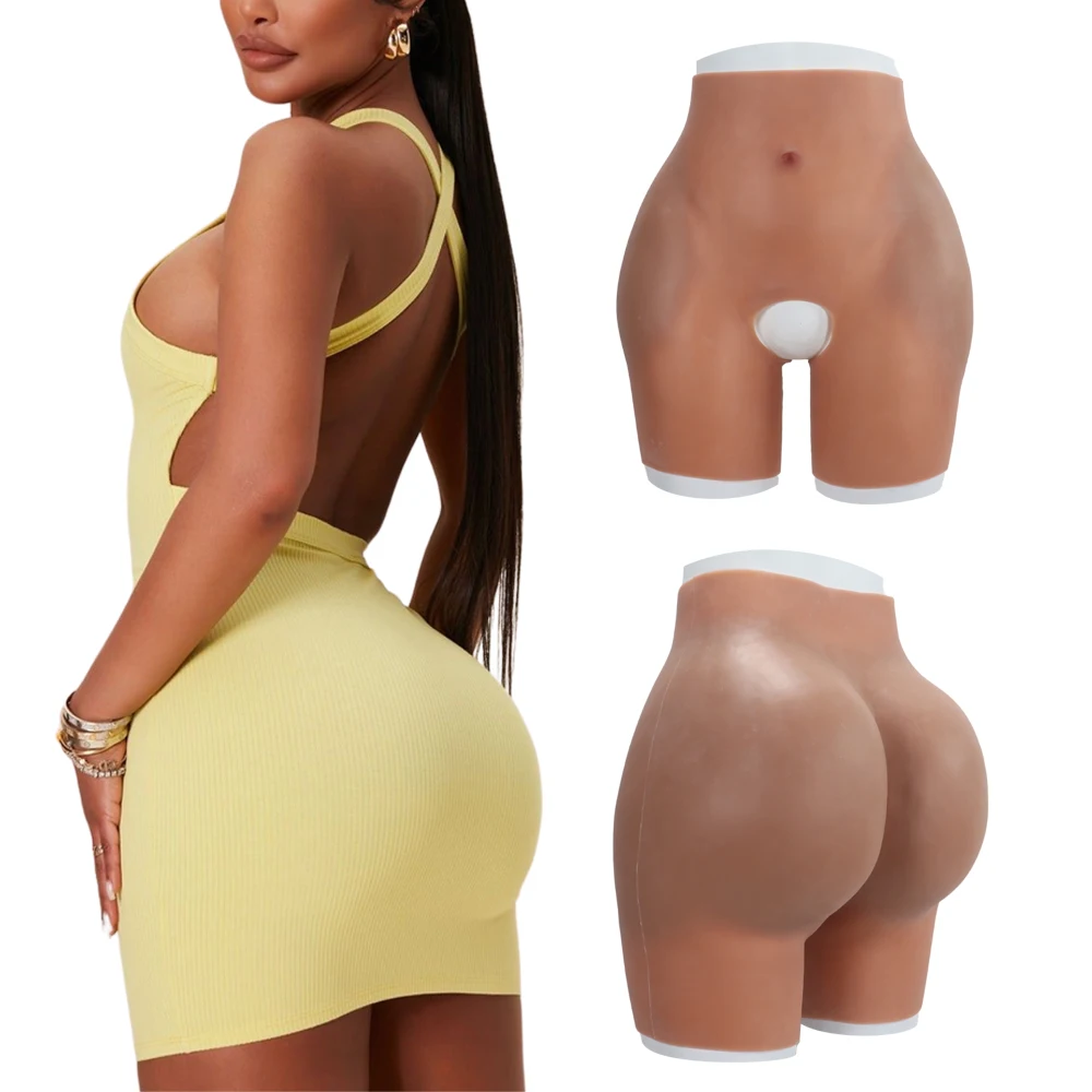 YUERUGOU Silicone Pants Open-Crotch Buttock Padded Shaper Shorts Hips Control Enhancement Fo Men/ Women Butt Lifter Crossdresser