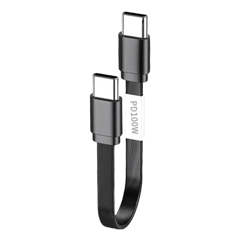 100W USB C to USB C Charging Cable Flat SiliconeCord Data Sync Charging Cord Efficient Type C Cord Fast For Phone 16 Pad