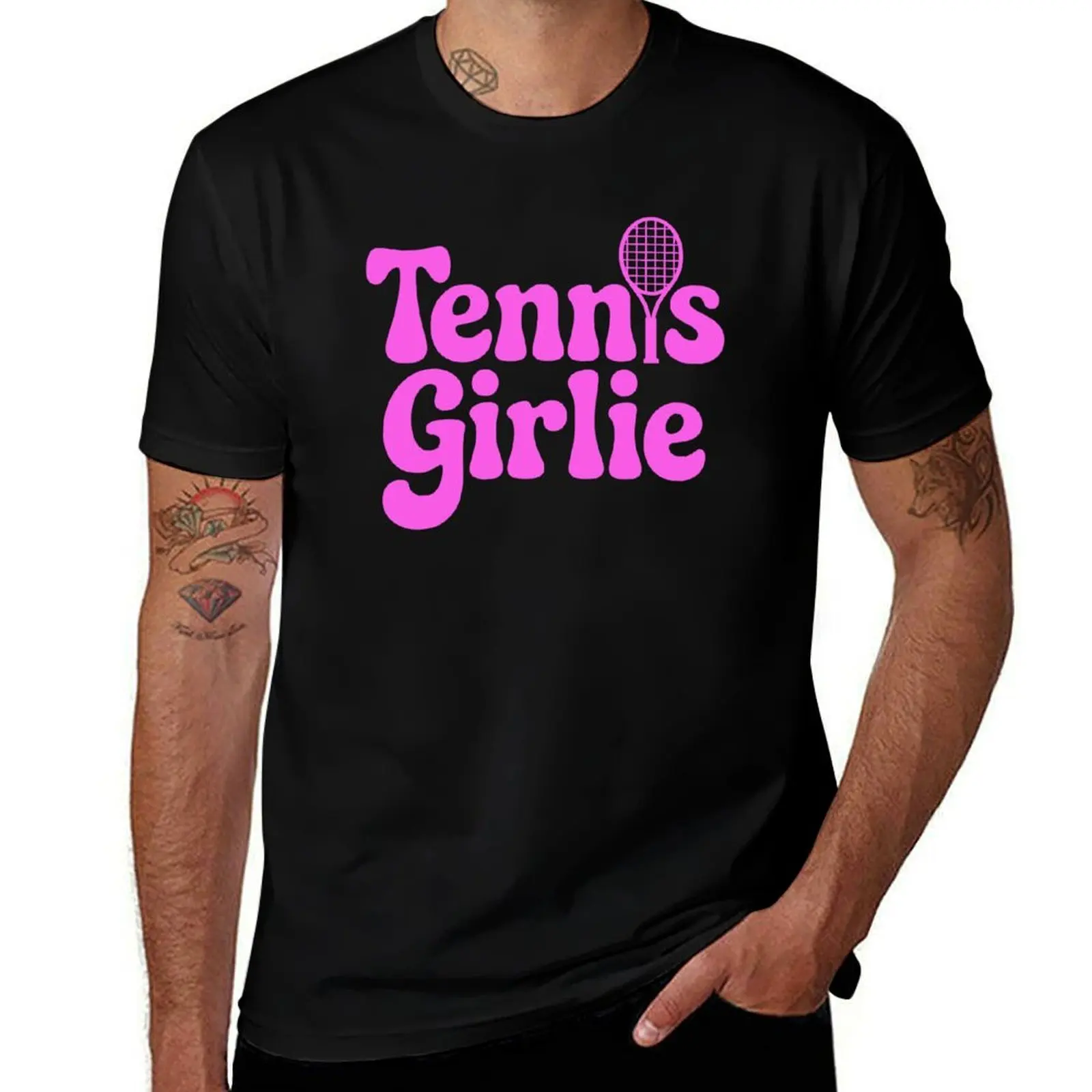 

Tennis Girlie! Pink Tennis Girlie T-Shirt cotton man t-shirts summer 2025 graphic shirts Short sleeve tee funny t shirts men