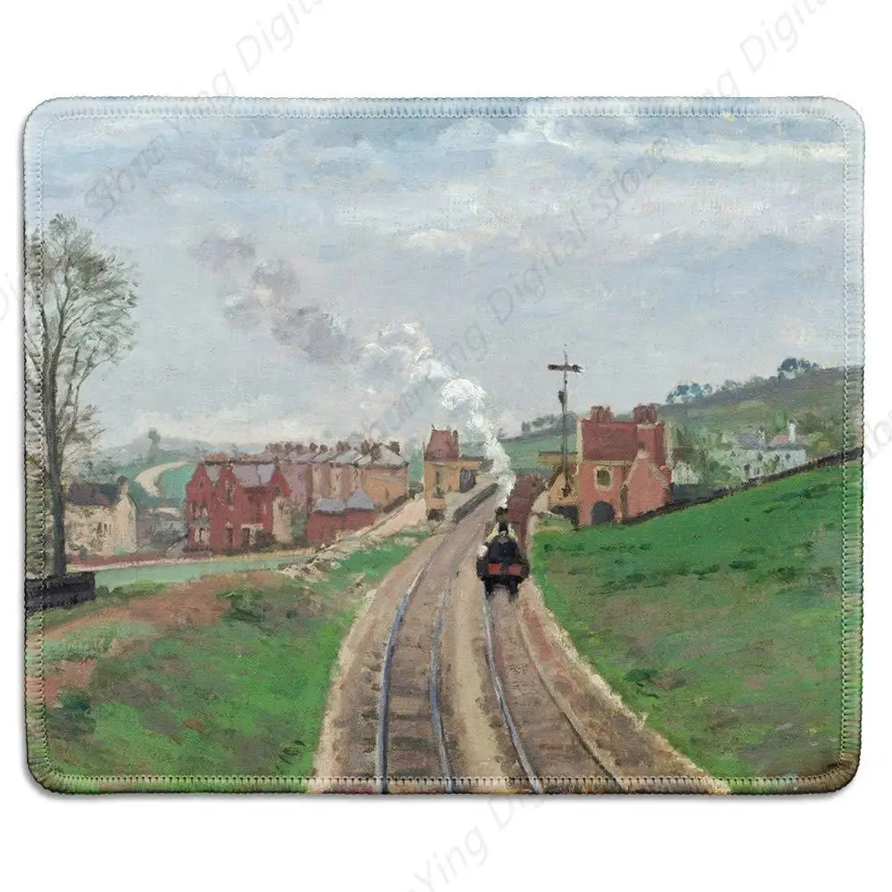 

Artistic Rubber Computer Mouse Pad Camille Bissarro's Famous Artwork Lordship Lane Railway Train Station Dulwich 25*30cm