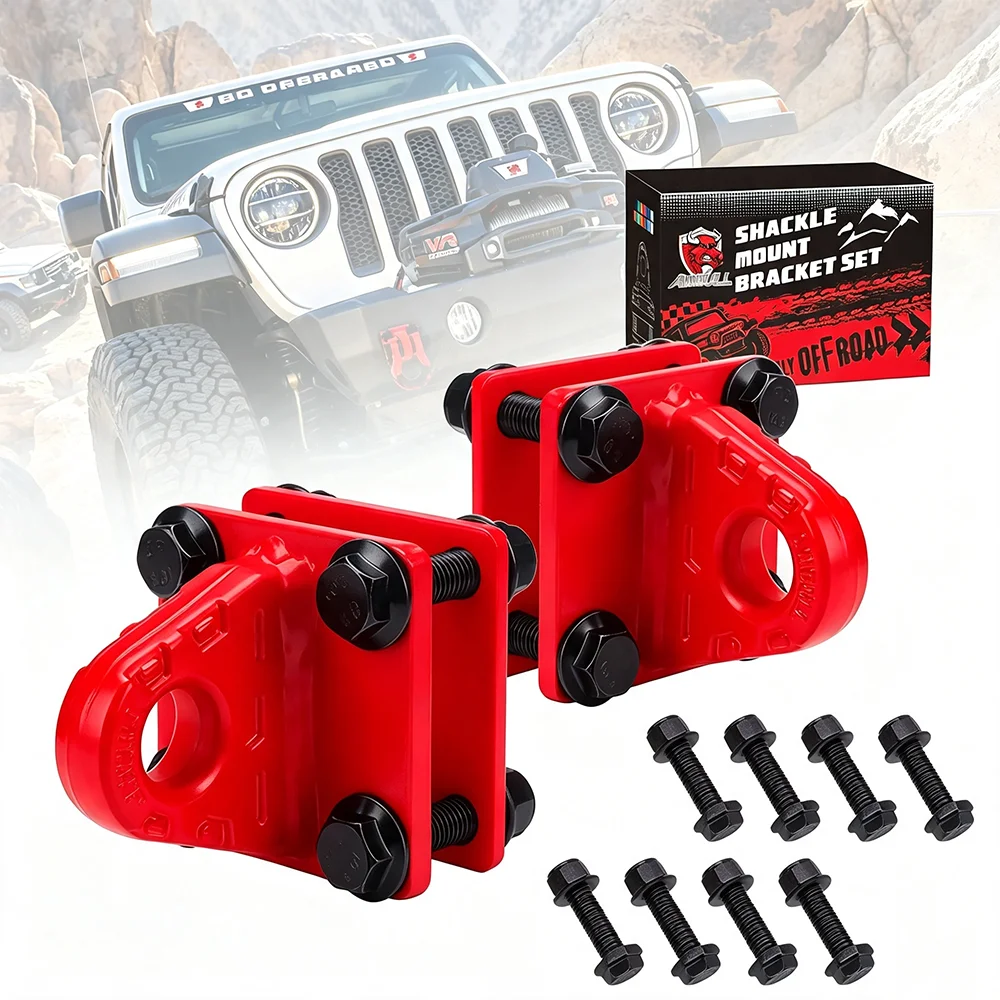 Bolt On D Ring Shackle Mount with Backer Plate 24T Max Load Clevis Mount Bumper Shackle Bracket for Trailer Truck Bucket Bumper