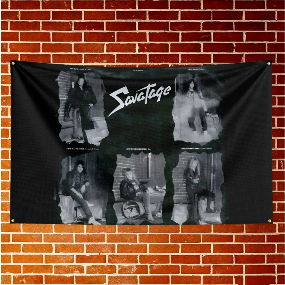 Savatage Music Flag Banner For Fan Cave Watch Party Tailgate Gathering Indoor Outdoor Backyard Home Festival Ornament Supply