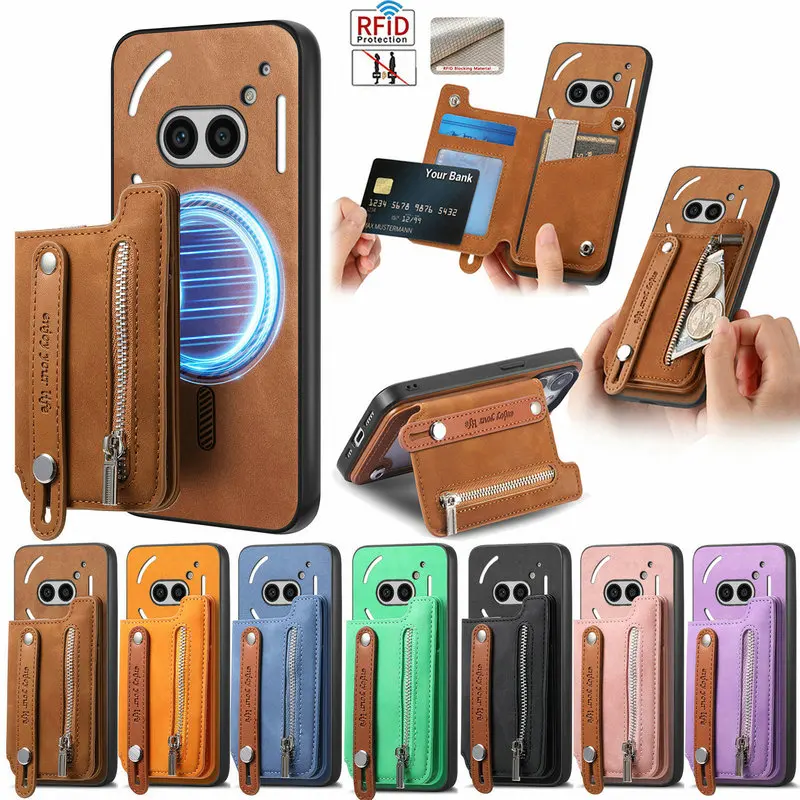 

Для NOTHING PHONE 2a Plus 5G 2 в 1, съемный кожаный чехол с магнитной картой, чехол Nothing CMF Phone 2 Pro 2 A 1, задняя крышка кошелька