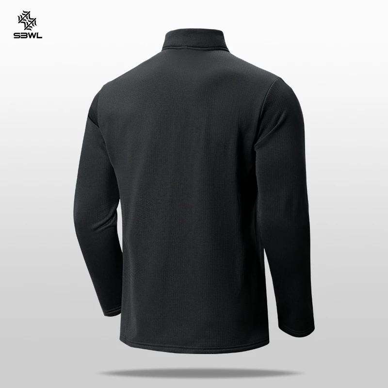 SBWL-Chemise de base épaisse à manches longues pour hommes, T-shirt chaud, Veste de fitness décontractée, Mode extérieure, Ski, Course à pied,