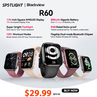 [World Premiere] Blackview Smartwatch R60 Watch 1.96'' AMOLED Display 800mAh Bluetooth Phone Calls Health and Fitness Tracking
