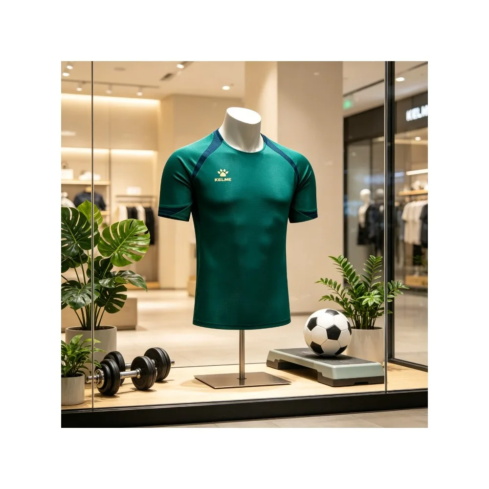 Camiseta Esportiva Masculina KELME Nova de Verão com Manga Curta e Toque Gelado, com Malha Respirável para Eliminar o Calor e o Respiro Abafado