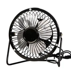 Mini USB Fan Portable Fans Metal Cooler Cooling 4 Blades Desktop Mute Fans Silent Universal For Car Notebook Computer Desk Fan