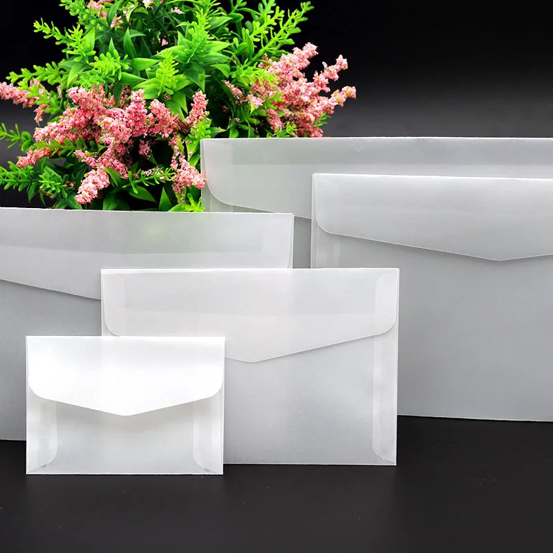 50cs/lot Blank Envelope Semi-transparent Sulfuric Acid Paper Envelopes Set Vintage Wedding Invitation Envelopes For Cards