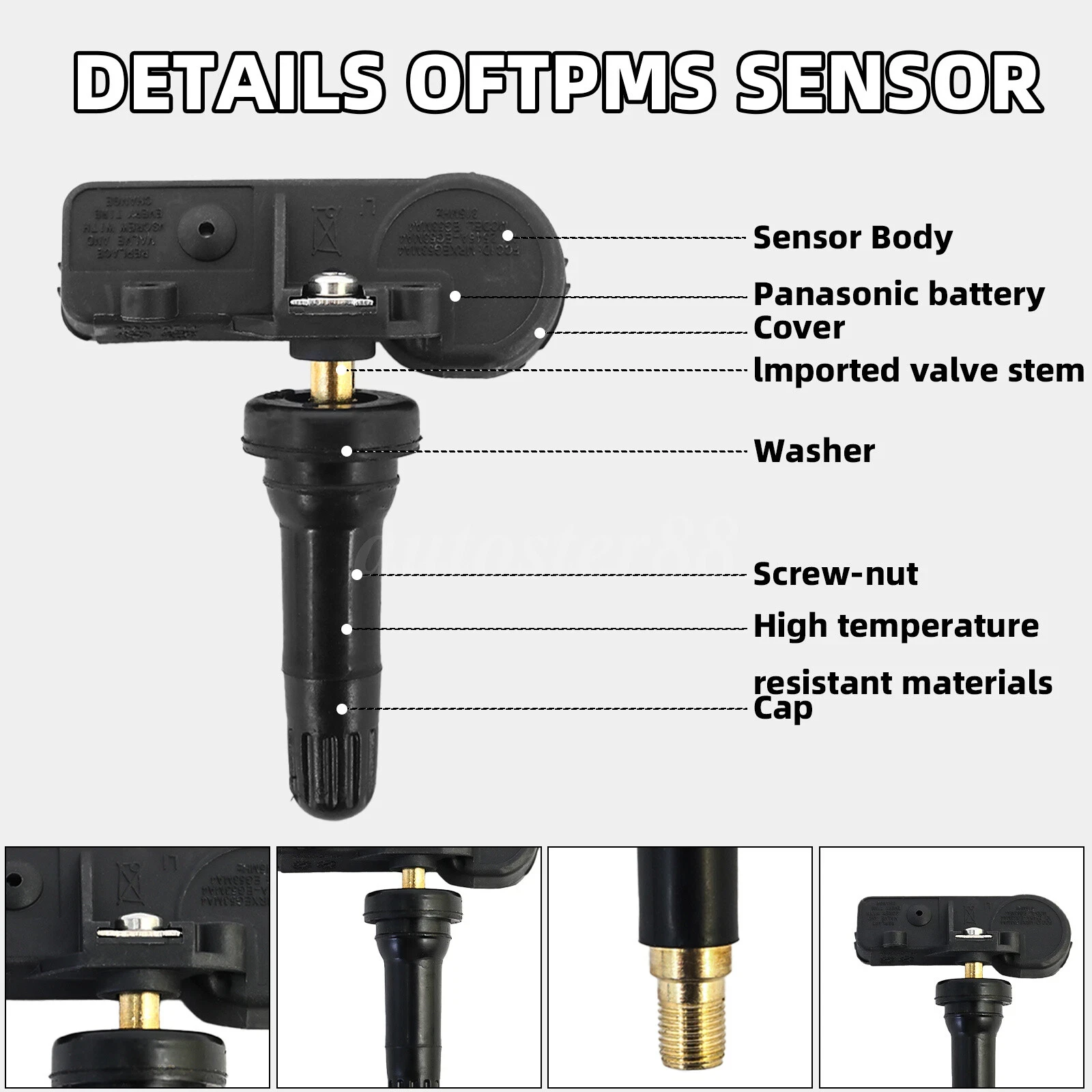 4PCS Genuine Motorcraft TIRE PRESSURE MONITORING SENSOR OEM TPMS-12 9L3Z-1A189-A - Image 4