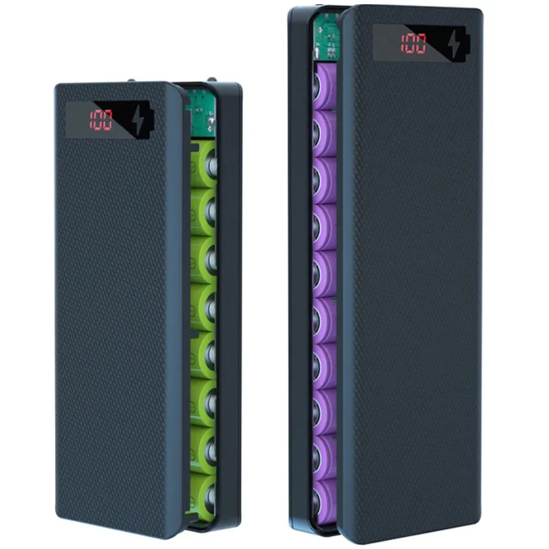 8/10 * 18650 Power Bank Battery Box Holder Przenośna obudowa z podwójnym portem USB typu C do iPhone Xiaomi Huawei 18650 Battery Cases