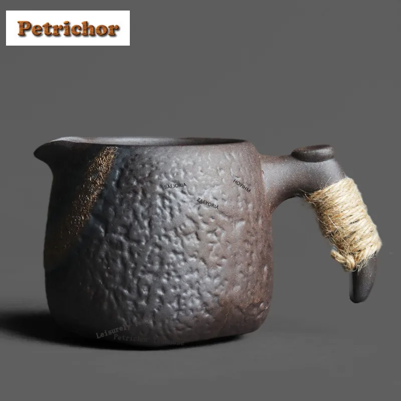 255ml Grobkeramik-Teekanne im Fambe-Stil, Teekrug, Cha Hai Spender, Justice Cup, Weißer Tee Fair Mug, Trinkgeschirr, Bastelbedarf