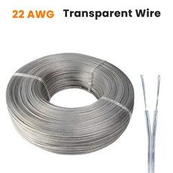 1m-80m LED Neon Light Welding Electric Wire 22AWG 2Pin Audio LED Lighting Electronic Toy DC Power Transparent Parallel Cable