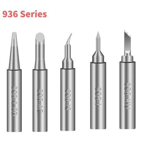 Handif 936 Series Copper Soldering Iron Tips Tool Heating Welding Tin Tips for 936D Soldering Station BGA SMD IC Repairs