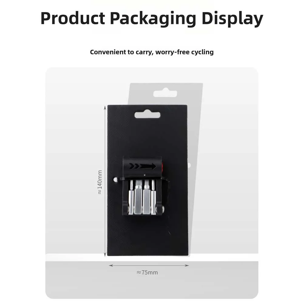 

Multi Function Portable Bike Repair Tool 9 in 1 with Hex Wrench Set and Tire Inflator Nozzle for Various Valve Types