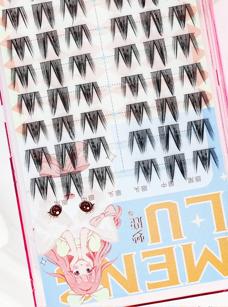 Neue Puppe Wimpern Verlängerung Natürliche Cat Eye Falsche Wimpern Cosplay Make-Up Cross Streifen Wimpern Handgemachte Manga Anime Lash – Detail 21