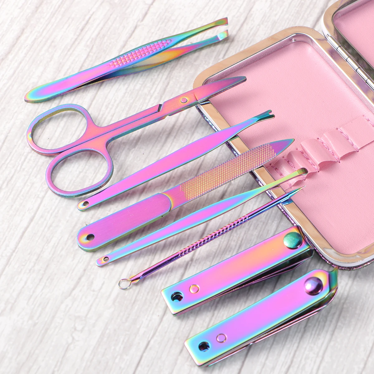 

1Set Nail Clipper Set Stainless Steel Durable Ergonomic Design Daily Manicure Nail Trimmer File Tools Manicure Tool