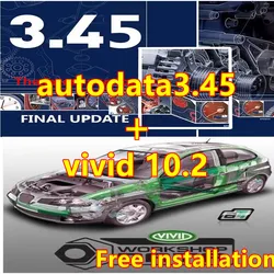 Newest version Auto.data 3.45 and vivid workshop 10.2 Auto Repair Software + install video guide+ remote install help