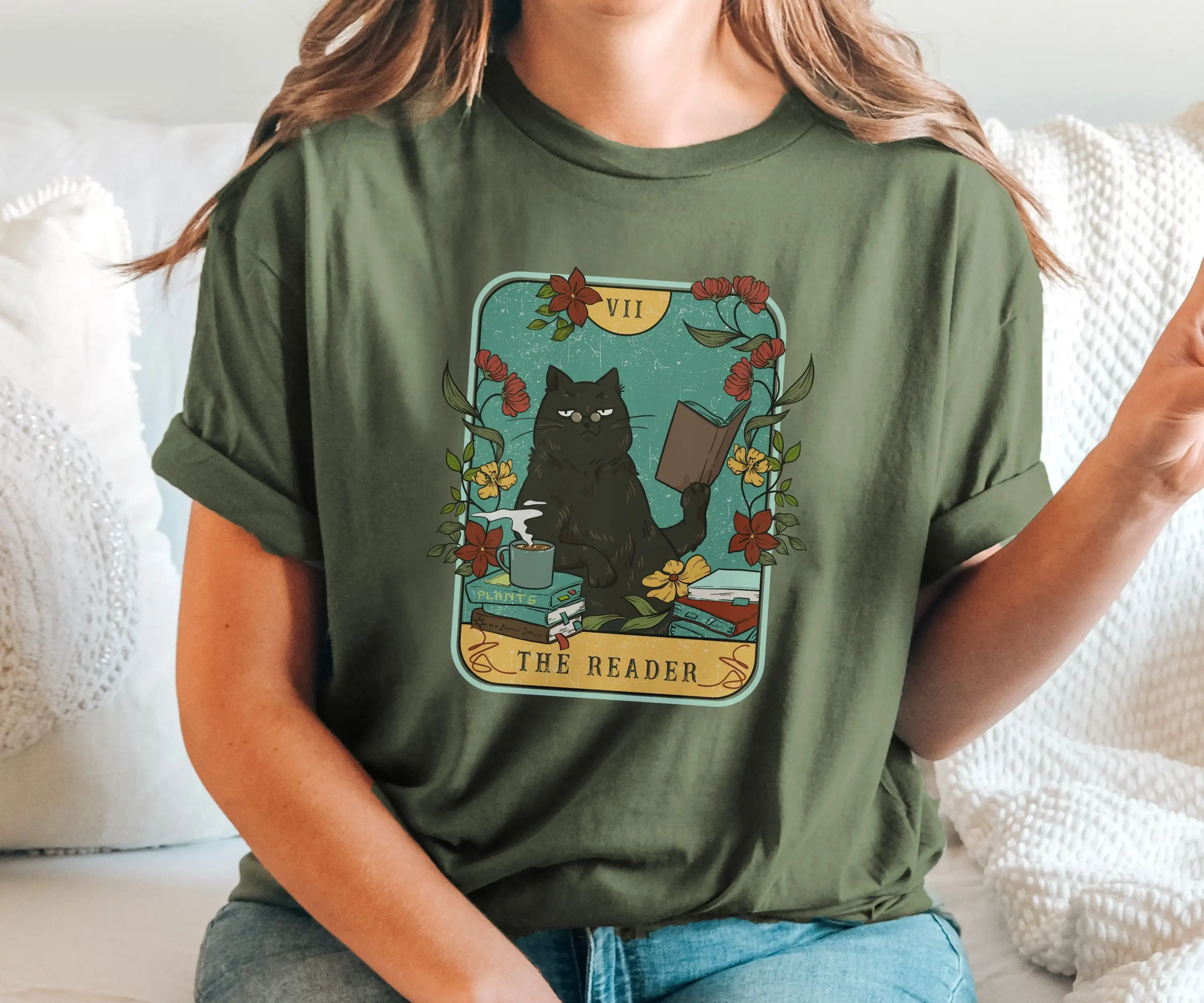 Funny Tarot Cards Cats T Shirt Alternative Books Reader Fan And Esoteric Book Club