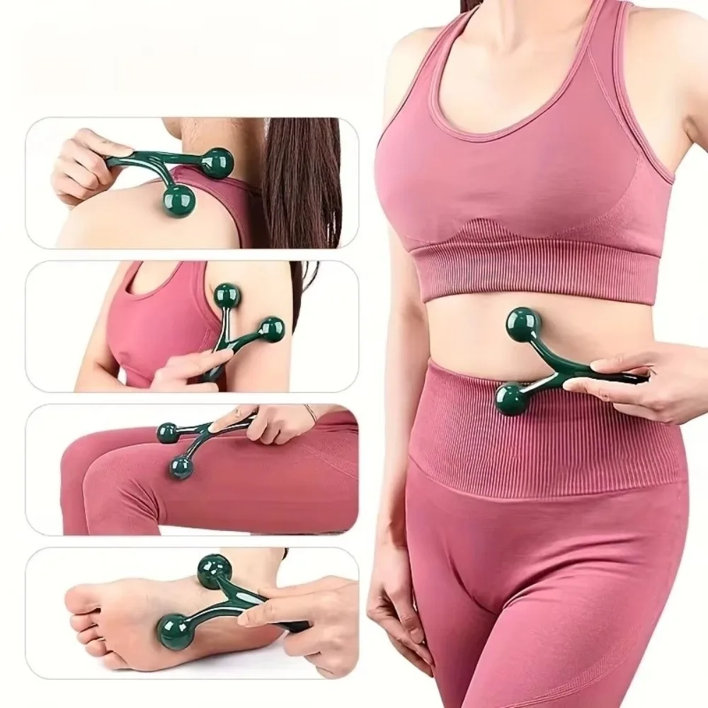 Portable Hand Held Massager Ergonomic Design Muscle Relief Massage Ball Smooth Roller Trigger Pressure Point Tools Office Use