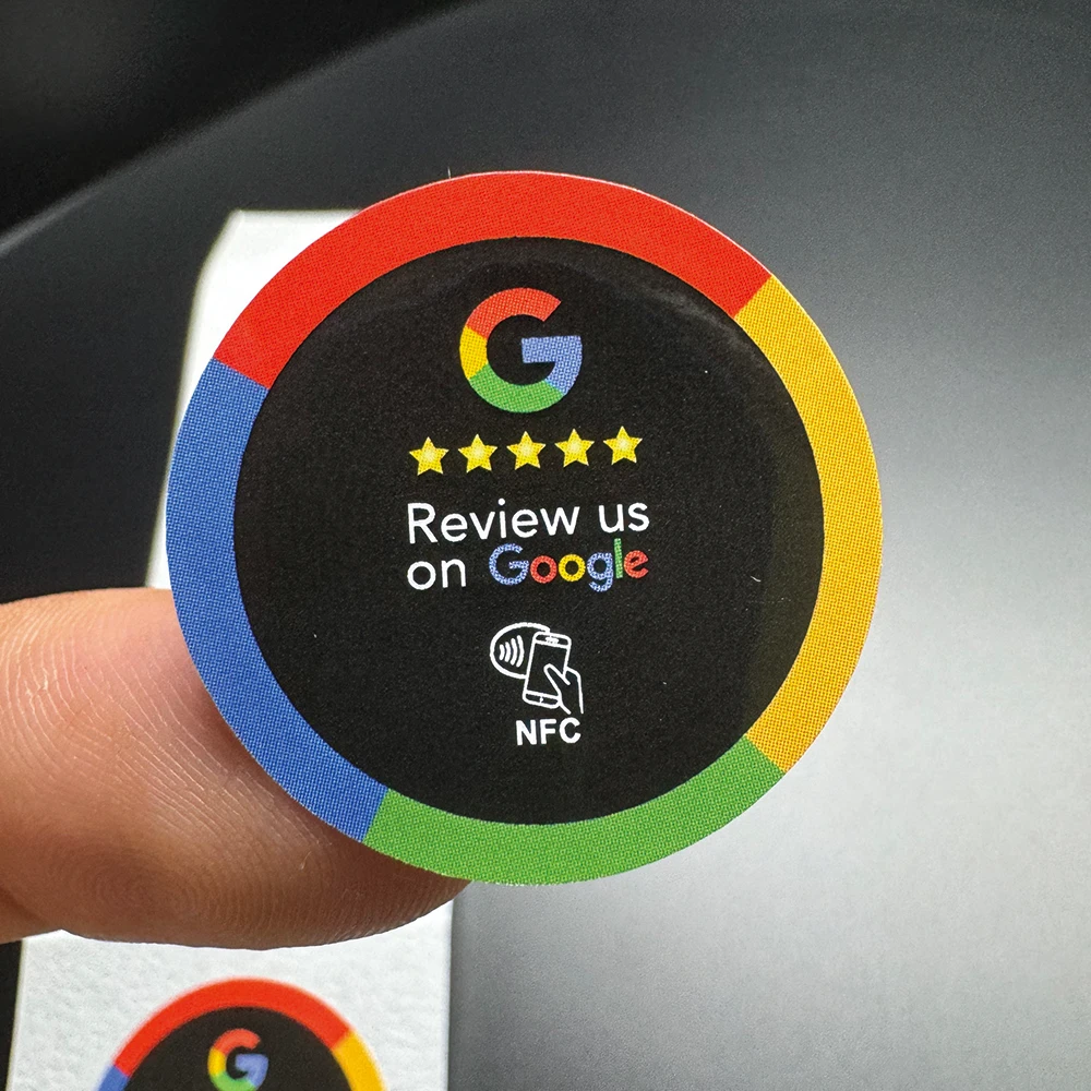 30mm Waterproof Google Review Sticker 13.56Mhz NFC Tags NFC213 Review Us on Google Stickers Adhesive Labels for NFC Phones