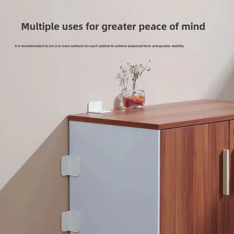 Ten-Piece Cabinet Anti-Tip Fixing Pack Adhesive Pads Furniture Safety Anchors Desks Shoe Racks Shelves Child-Accessible Storage