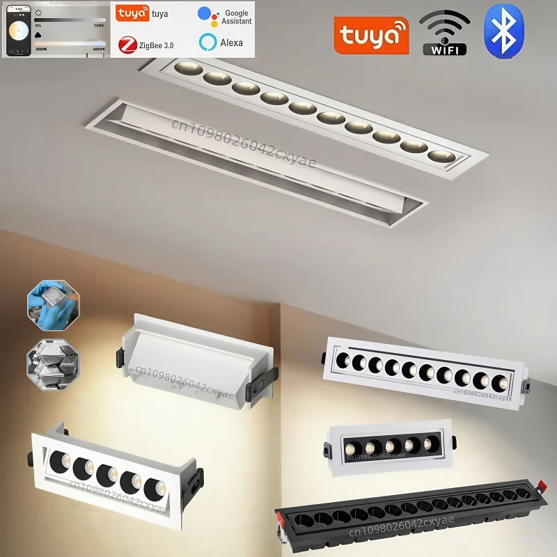 

Intelligent Tuya downlights LED spotlights Zigbee 3.0 grille lights COB ceiling lights living room kitchen indoor lighting bulbs
