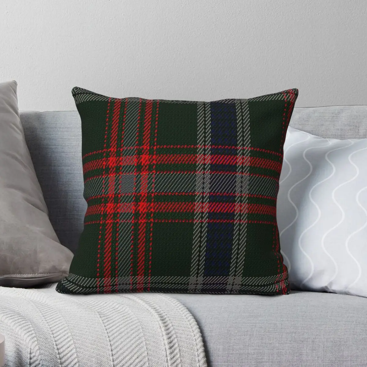 Clan Currie Tartan Pillowcase Polyester Linen Velvet Creative Zip Decorative Sofa Seater Cushion Case 45x45