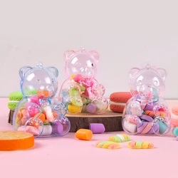 12 Pcs Transparent Candy Box Bulk Jar Treat Boxes Wedding Favors Snacks Packing Bear Gift Shaped Baby Bride Clear Candy Box