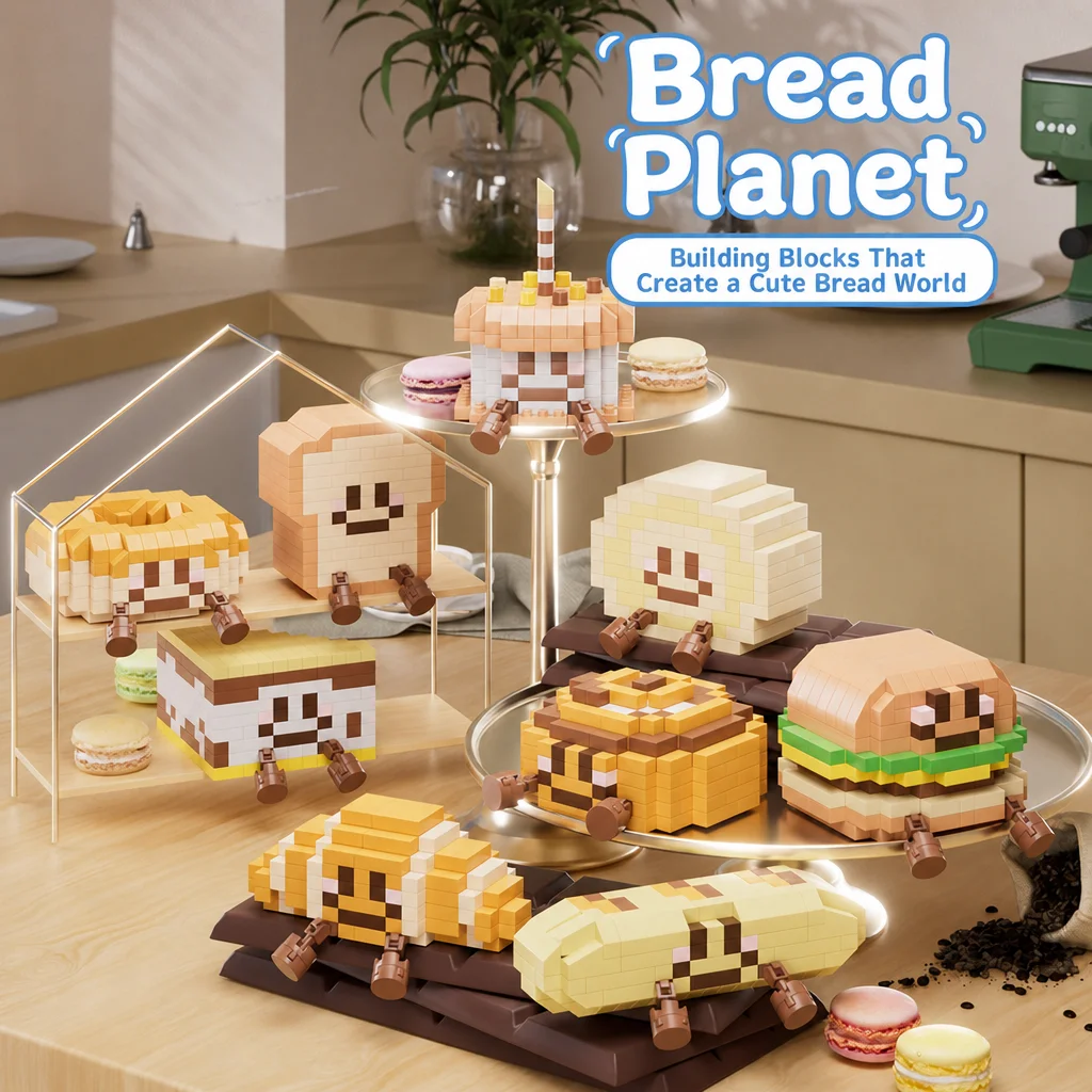 Bread Planet Series Mini Building Blocks Simulation Food Bread Dessert Cake Micro Particle Bricks Desktop Decoration Puzzle Toy