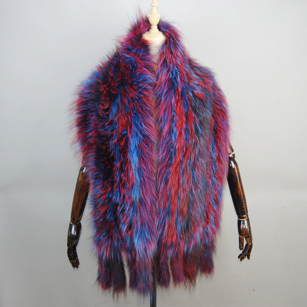 Fox Fur Scarf Luxury Big Fox Skin Scarf Natural Fox Fur Stole Genuine Fox Fur Shawl Pocket Fashion Evening Dress