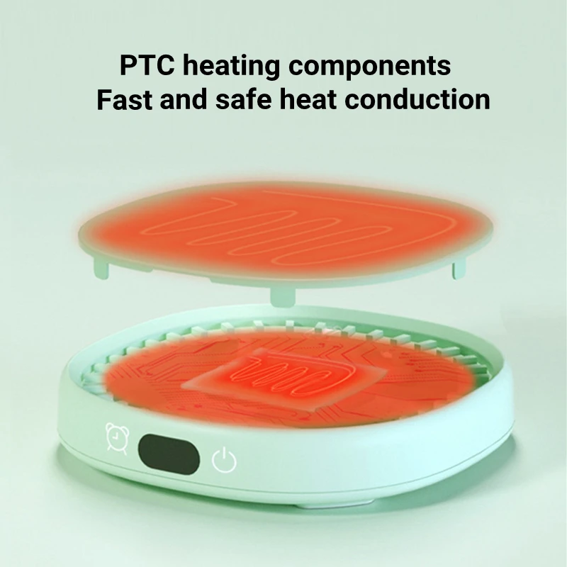 เครื่องอุ่นถ้วยสมาร์ทแก้วกาแฟนมแผ่นอุ่นไฟฟ้าสำหรับน้ำชาอุณหภูมิคงที่แผ่นอุ่นเกียร์3แผ่น