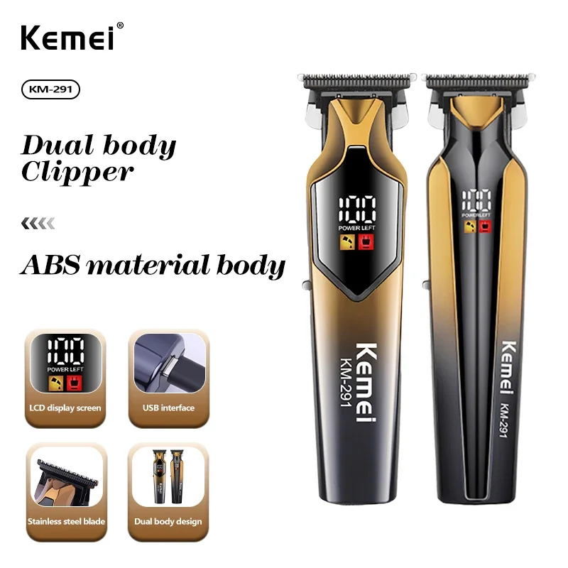 Kemei Haarschneidemaschine KM-291 Professionelle Friseur-Friseur-Akku-Haarschneidemaschine Haarschneider für Männer Carving Clipper