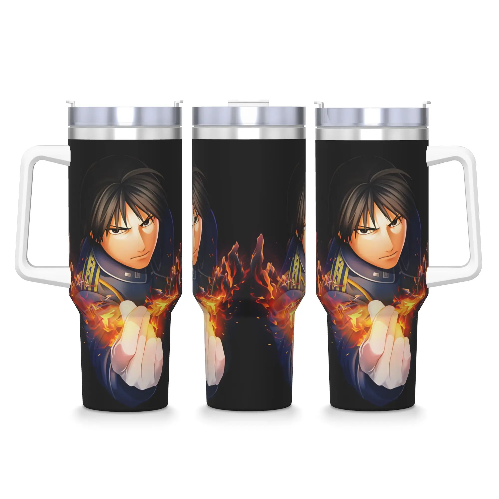 Roy Mustang Stainless Steel Tumbler Fullmetal Alchemists Travel Mugs Cup Large Thermal Cups Keep Heat Cold Drink Water Bottle