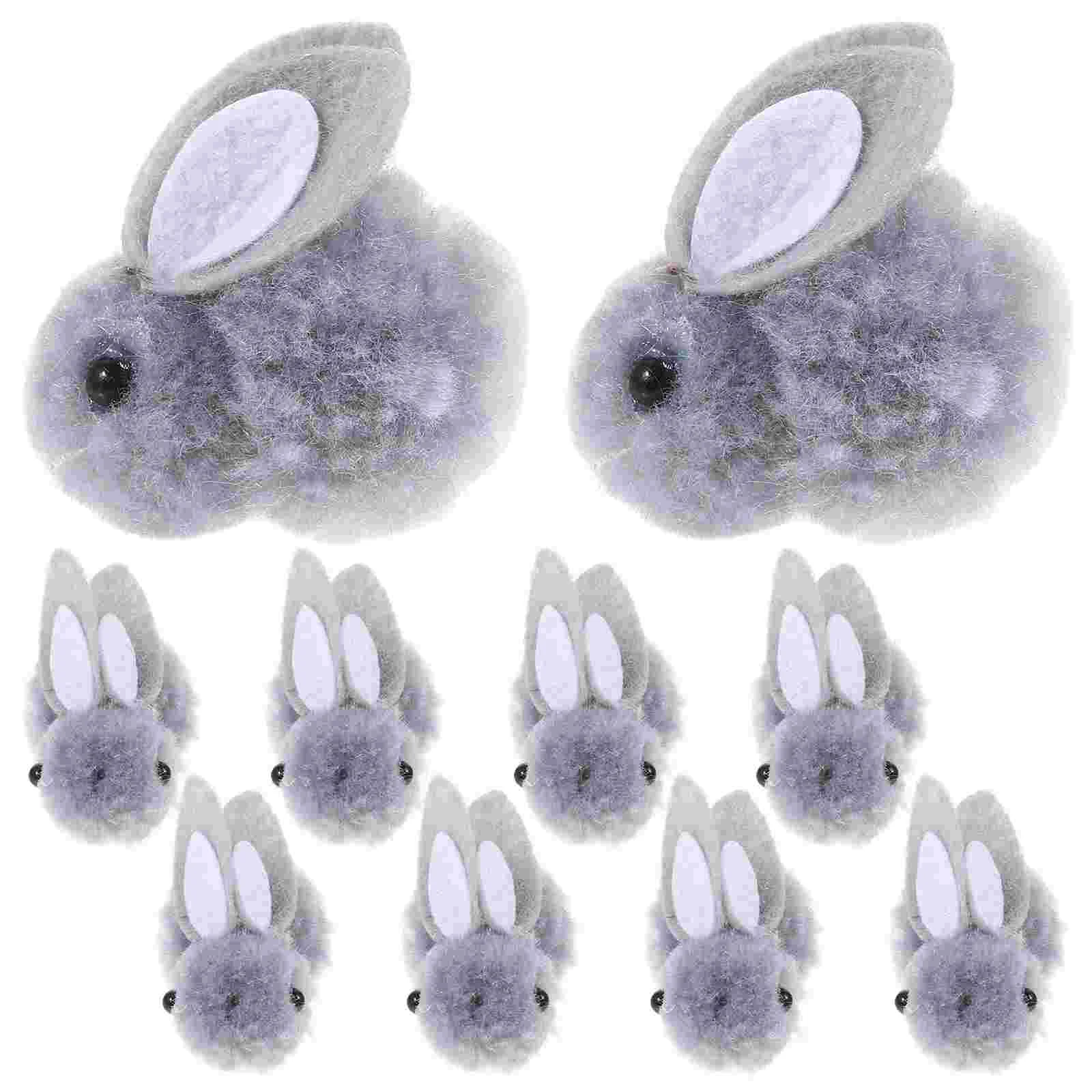 

10 Pcs Plush Bunny Garment Ornament Clothing Rabbit Decor Supplies DIY Mini