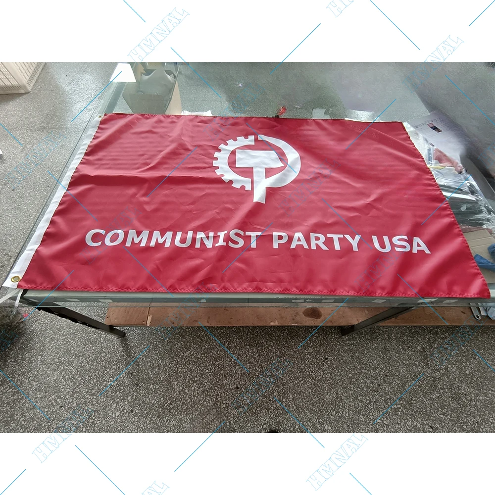 2X3FT CUSTOM SIZE Flag Communist Party USA 5X3FT BANNER FLAG