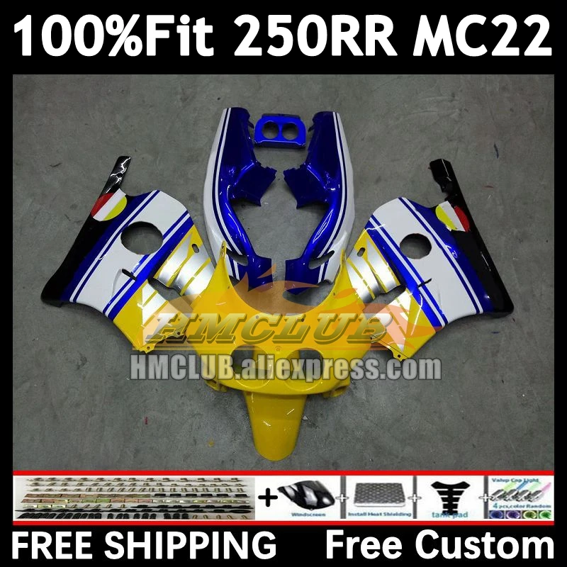 Injection Body For HONDA CBR 250RR CBR250RR 1990 1991 1992 1993 1994 98No.51 MC22 CBR250 RR yellow blue 95 96 97 98 99 Fairing