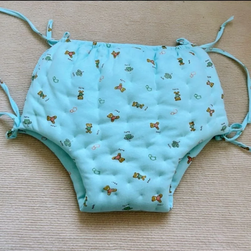 Handmake Cotton Blended Sleek Proof Briefs Water-Absorb ABDL Panties Thick Puffy Washable Breathable Soft Training Panty
