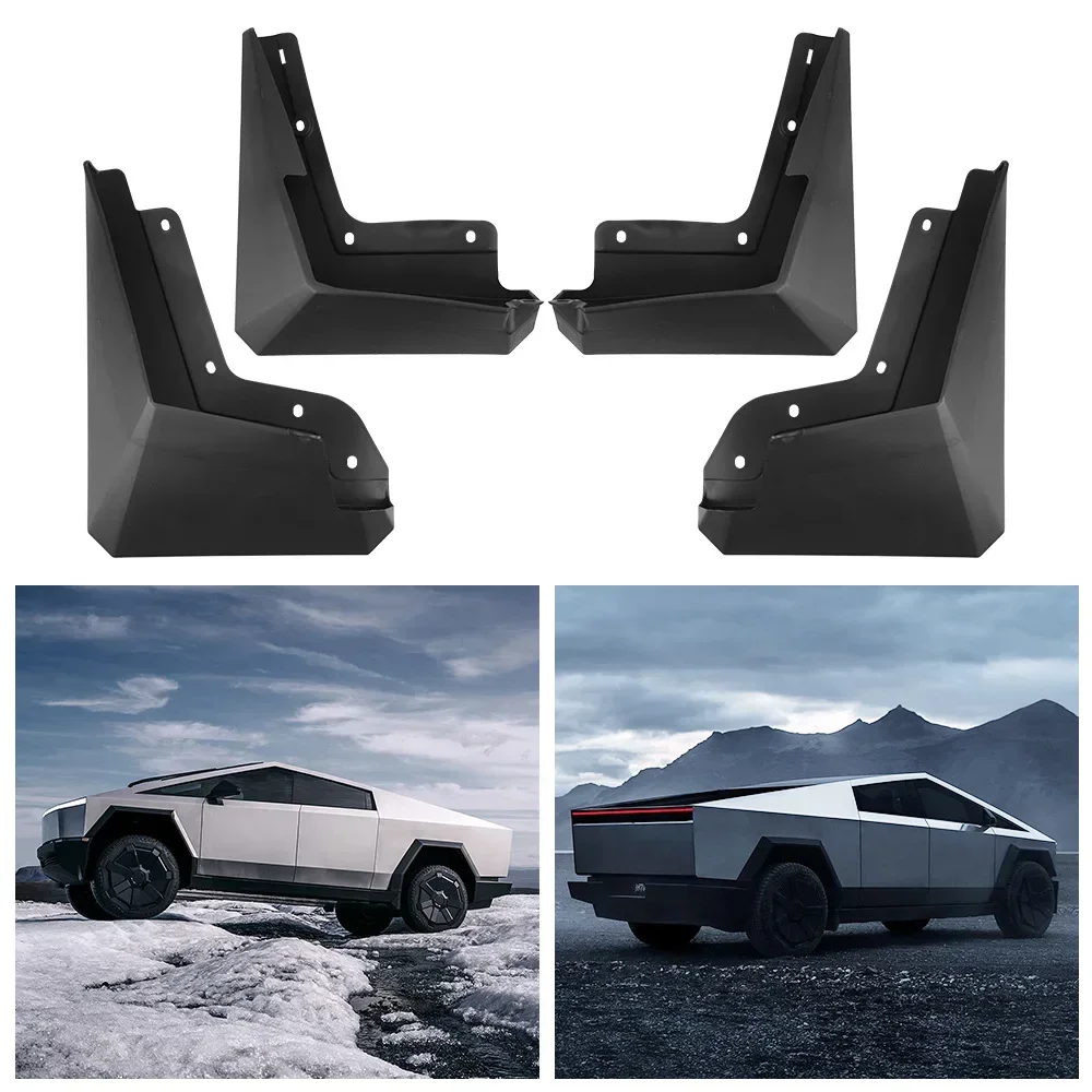 

4Pcs Splash Guards No Punching Required Auto Component Mud Flaps Splash Fender for Tesla Cybertruck 2023 2024 Pickup Trucks