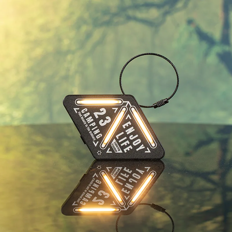 Outdoor Portable Tactics Triangle Light Night Light Badge Tent Warning Decoration Camping Atmosphere Mini Small Pendant Lamp