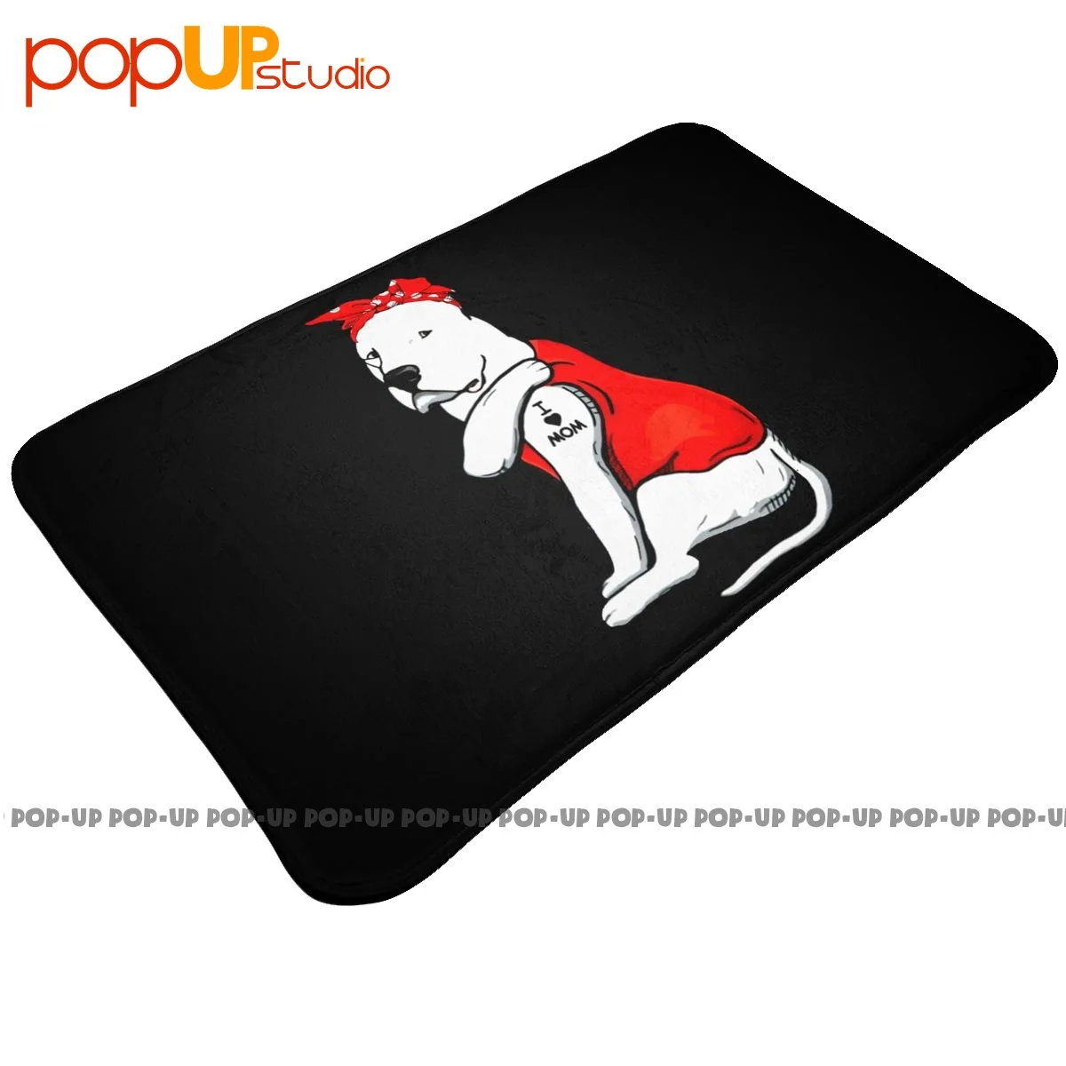 Dogo Argentino Dog Tattoo I Love Mom Mat Rug Carpet New Classic Ins Style Velvet Rug Entrance Mat